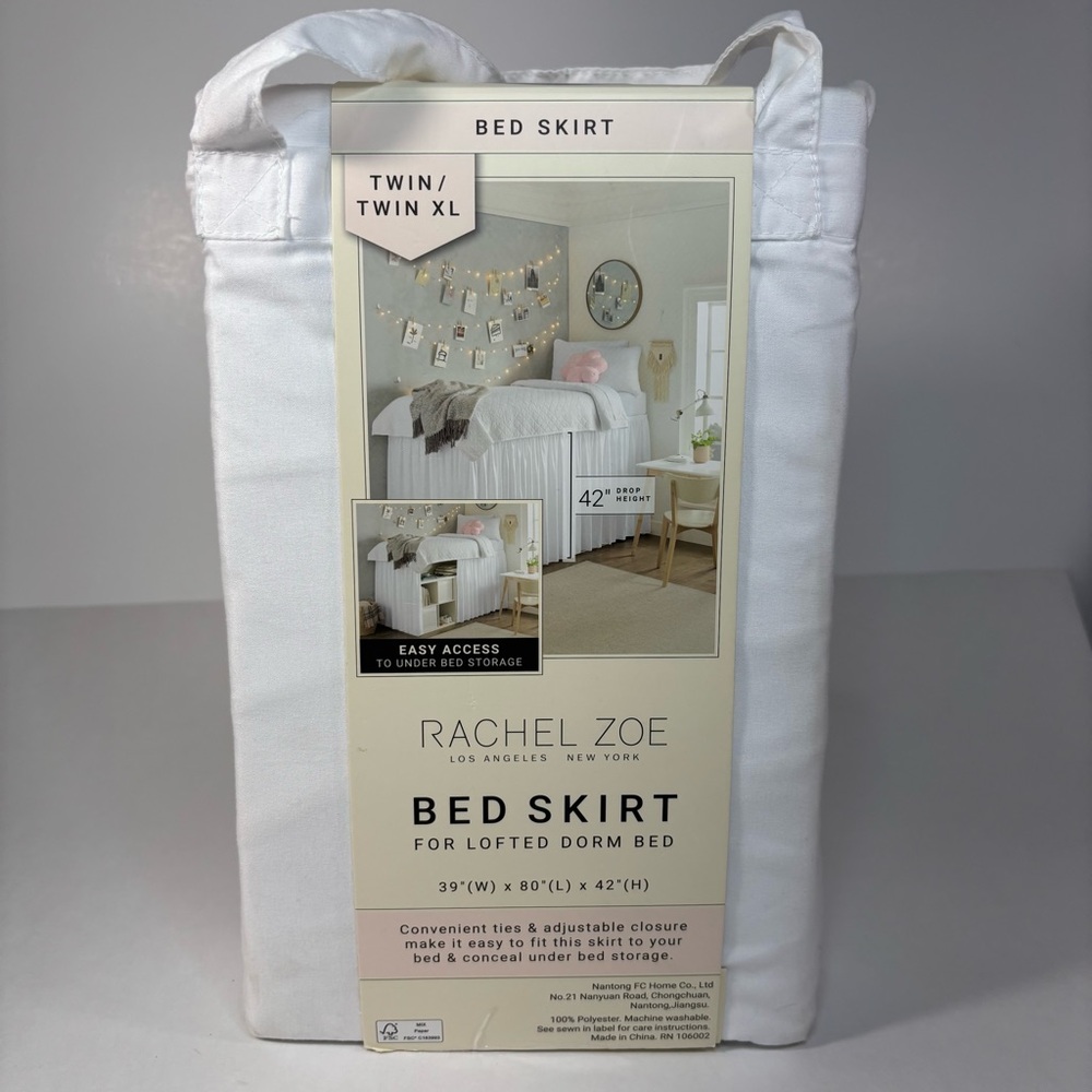 Rachel Zoe Elegant White Bed‎ Skirt